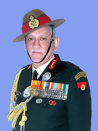 The portrait of the first Chief of Defence Staff (CDS), General Bipin Rawat.